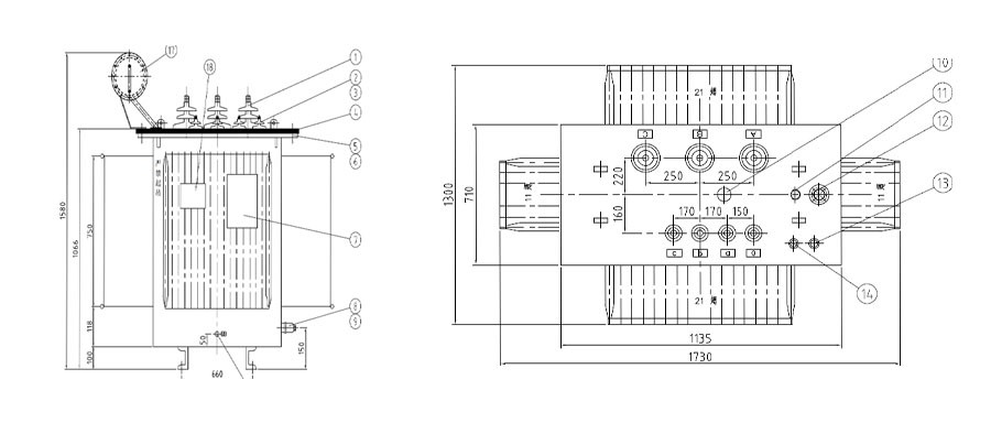1000 KVA Transformer Drawing